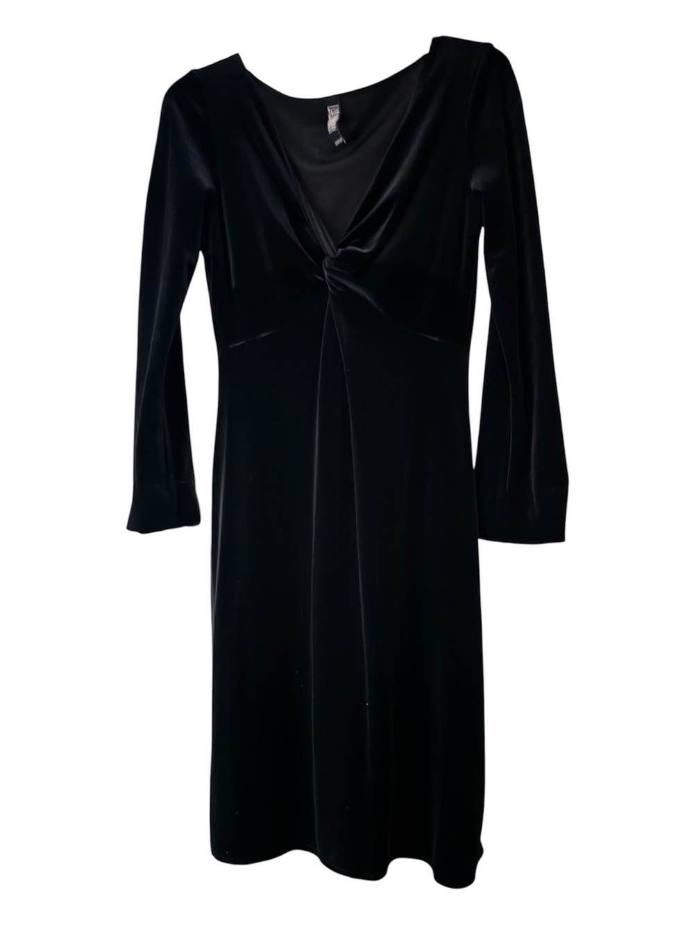 Laundry By Shelli Segal Black Velvet Twist-Front Dress